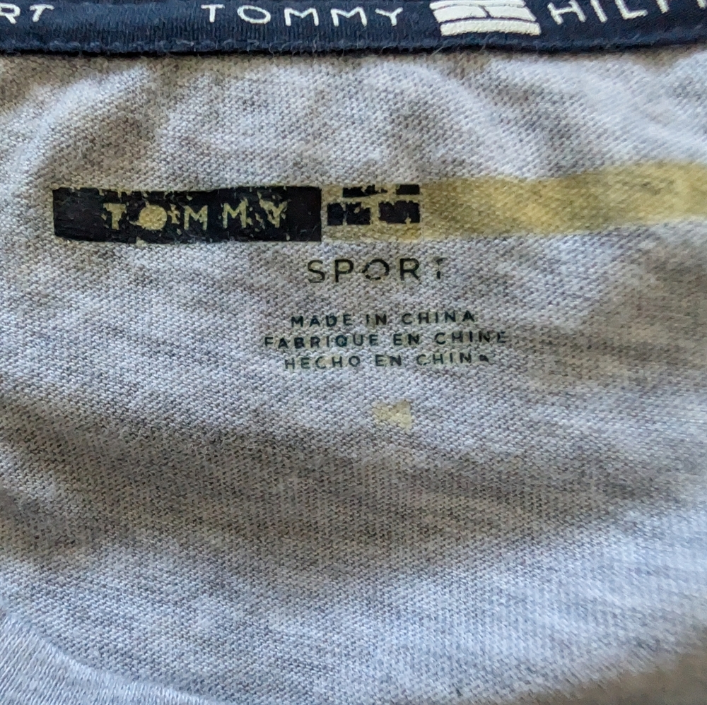 Tommy Hilfiger Sport Short Sleeve Grey Logo Tee Shirt Modern Prep Casual Size M image 4